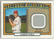 2021 Topps Heritage Baseball Aaron Nola Clubhouse Collection Relic #CCR-AN