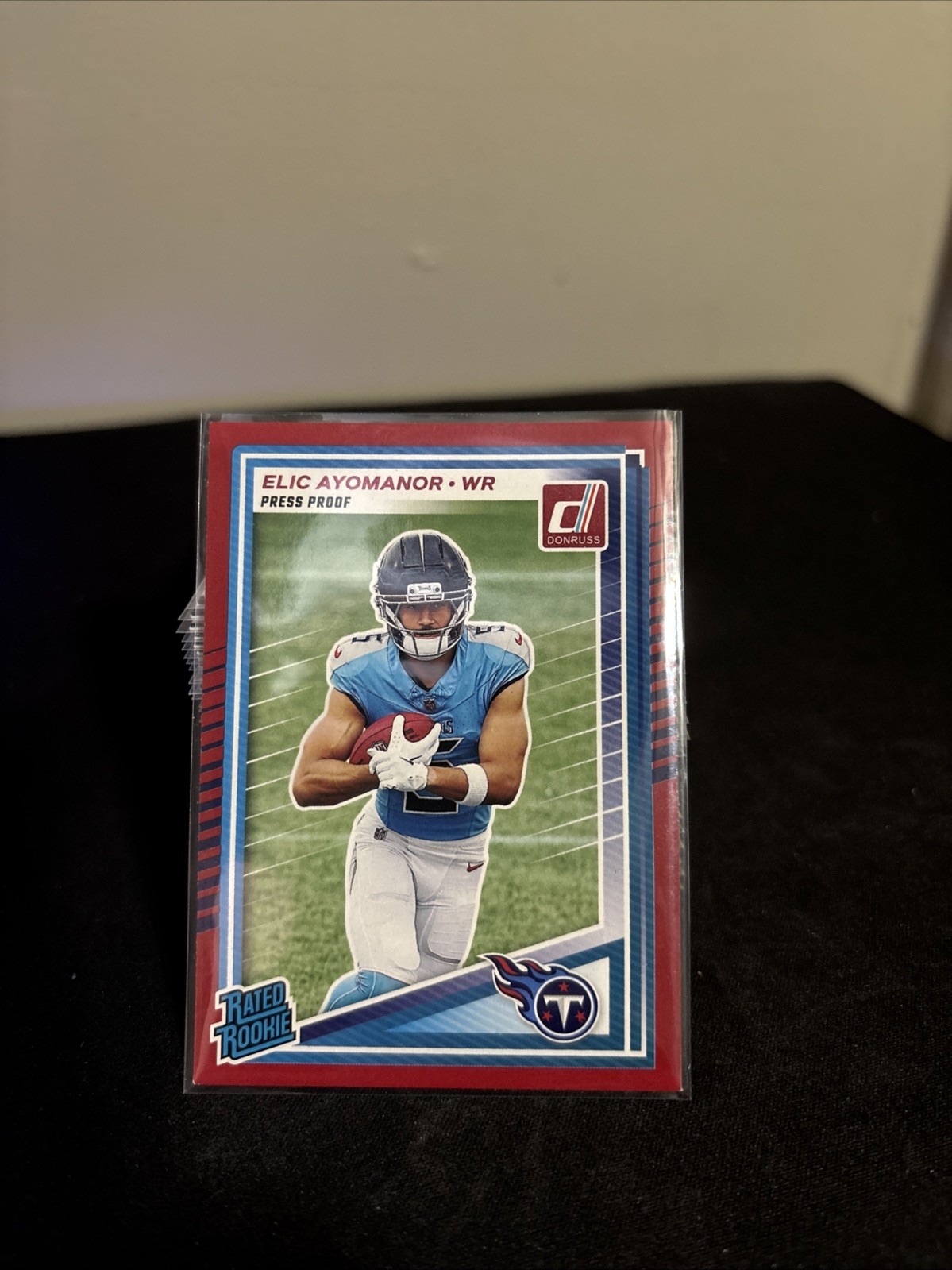 2025 Panini Donruss - Rated Rookie Elic Ayomanor #339 Press Proof Red (RC)