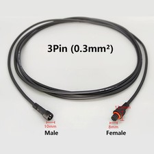 Male Waterproof Female Wire 3Pin Cable Connector Electrical Power Plug Socket