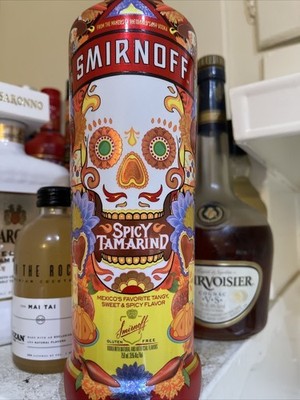 Smirnoff Spicy Tamarind Vodka Empty Bottle 750 ML Day Of The Dead Mexico Art