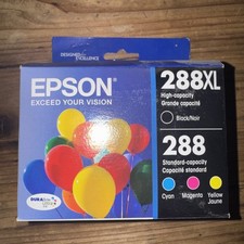 Genuine Epson 288XL Black 288 Multicolor Durabrite Ultra Ink Cartridges Exp 2022
