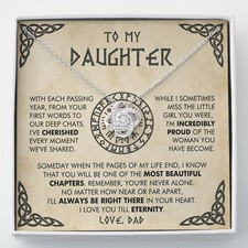 Special Daughter Necklace Gift From Dad, Meaningful Jewelry Present Item