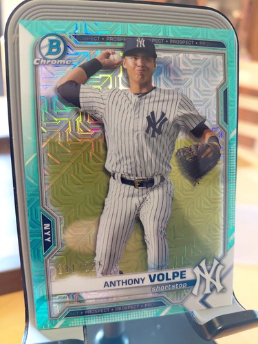 Anthony Volpe [Aqua Refractor Mega Box Mojo] #BCP-85 2021 Bowman Chrome Prospects card