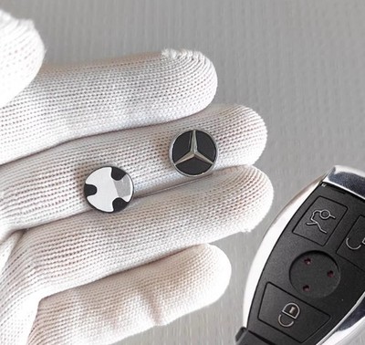 2PCS Fit For Mercedes Benz key FOB Replacement Emblem Stickers