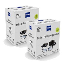 ZEISS Brillen Reinigungstücher (400 Stück) -Doppelpack- 2x 200 Stk. Großpackung