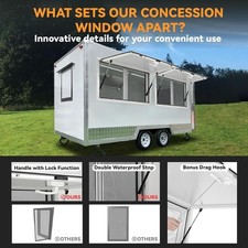 Sidasu Konzessionsfenster 91.4x91.4 Cm – Mit Markise, Lampenrohr & Griff, Für Food Trucks