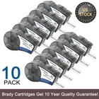 10PK For Brady BMP21-PLUS M21-750-595 Vinyl Label Cartridge Black/White 3/4"x21'