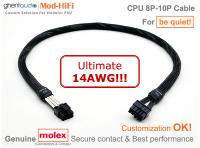  Ultimate 14AWG CPU 8-Pin Cable for be quiet! Dark Straight Pure Power Zone...