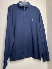 Polo Ralph Lauren Men's Sweater Navy Blue, Red Pony, Size Large 121