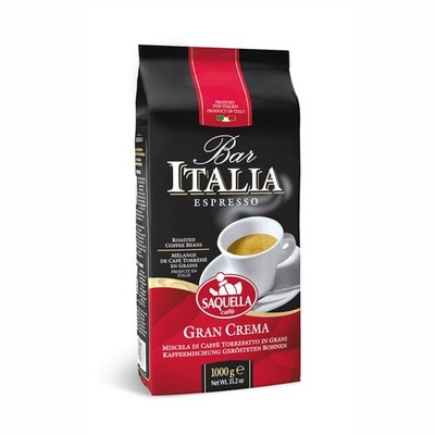 Saquella Bar Italia Gran Crema Espresso Coffee Beans, 1kg 2.2 lb | Authentic ...