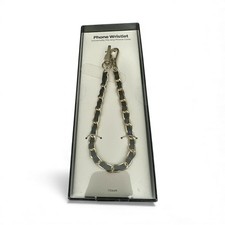 Hello Lux Gold Tone Chain with Faux Leather Phone Wristlet - Black