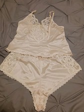 Body Lites Vtg Lingerie Set- Ivory  Lace- sz Medium  12-14 