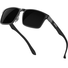 Luxury Polarized Sunglasses Men Driving: Lightweight Rectangular Metal Frame ...