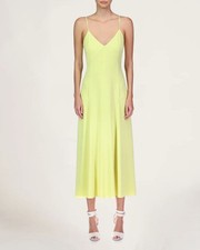 nwt Halston Lea Jersey Cami Dress Lime Yellow 10 US