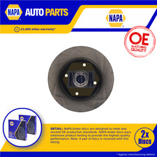 2x Brake Discs Pair Solid fits PEUGEOT 2008 MK1 1.5D Rear 2018 on 244mm Set NAPA