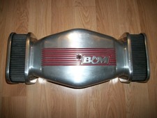 Vintage Bm Hi-tek Air Cleaner 1980s Polished Side Draft Hot Rod Red Logo 64280 Vintage Bm Hi-tek Air Cleaner 1980s Polished Side Draft Hot Rod Red Logo 64280