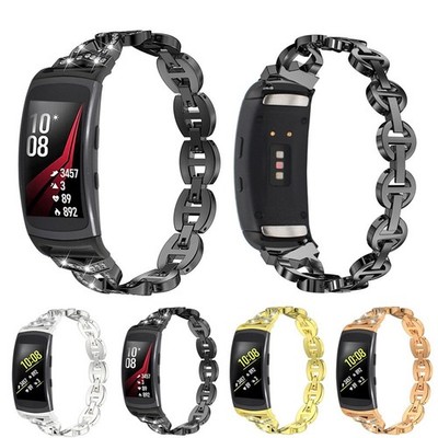 Fashion Straps For Samsung Gear Fit2 Pro SM-R360 Diamond Stainless Steel