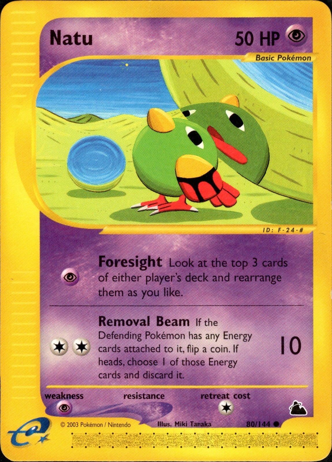 Natu 80/144 Skyridge Regular Pokemon TCG Lightly Played