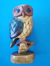 Hand Carved Wooden Owl Large 12" /30cm tall,1.7kg in weight. 