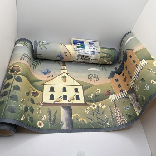 2 Rolls Wallpaper Border Farm Bird House Country Chesapeake Prepasted 5 Yards