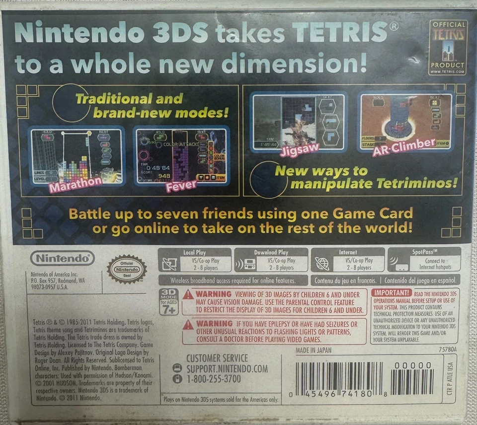 Tetris: Axis (Nintendo 3DS, 2011) - Image 3 of 3