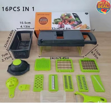 16-in-1 Vegetable Chopper Multifunctional Food Slicer Grater Peeler Dicer Cutter