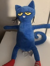 Pete The Cat Blue Plush Cat W/ 2 Red Sneakers 15” Stuffed Animal Franco & Sons