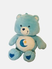 Vintage HTF 2002 Care Bears Bedtime Bear Sleepy Blue Moon Star Jumbo Plush Toy
