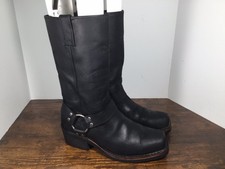 Harley Davidson Hustin Harness Boots Women s 8.5 Leather Riding Black 85355