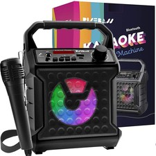 Risebass Karaoke Bluetooth Party Speaker with Microphone   Portable Black
