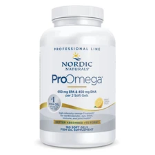 Nordic Naturals ProOmega Soft Gels - Concentrated Omega-3 Fish Oil, 180 Count