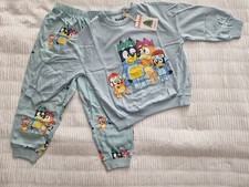 NEXT Blue 100% Cotton License Bluey Christmas Pyjamas. Age 2-3 Years