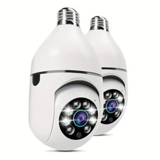 2pc 1080P E27 Light Bulb Camera Wi-Fi IR Night 360  Smart Home Wireless Securit