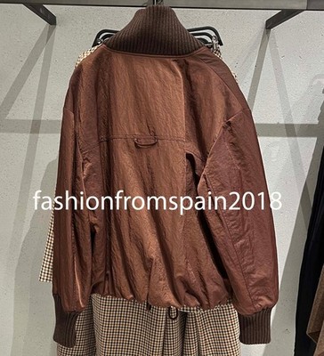 ZARA NEW WOMAN ZW COLLECTION RIBBED JACKET CHOCOLATE BROWN XS-XL