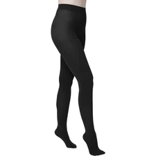 NWT HUE Total Opaque Control Top Panty Hose Tights Small Black Quiet Luxury