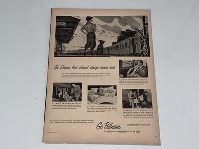 Vintage Pullman Railroad Train Car 1949 Magazine Ad