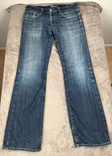 Fidelity Denim Charger Bootcut Jeans 34x32 Medium Wash Distressed Made in USA