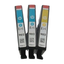 New Genuine HP 902 Ink Cartridges 2 Cyan 1 Yellow OfficeJet Pro 6961 6968