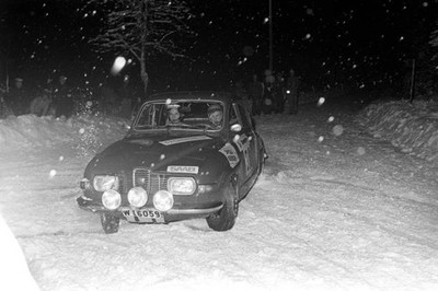 Stig Abrahamsson Claes Goran Molin Saab 96 V4 Swedish Rally Februa- Old Photo