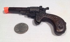 C. 1890 RANGER ORNATE IRON TOY CAP PISTOL, BY IVES OR STEVENS, EXTREMELY RARE