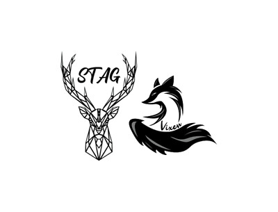 Stag and Vixen Temporary Tattoos - Sexy Adult Waterproof Body Art Set