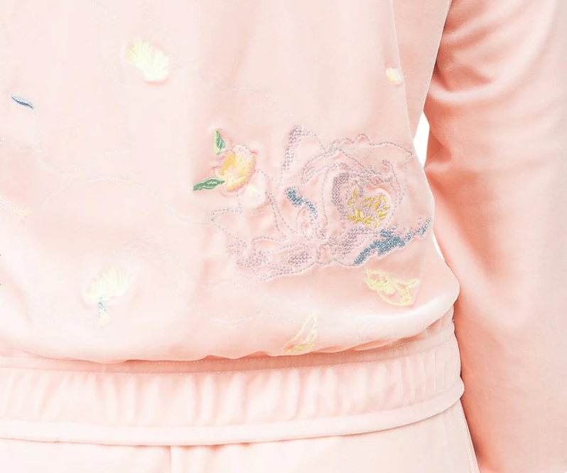ADIDAS x ANGEL CHEN TRACK TOP Jacket Velour Pink Embroidery FLORAL 