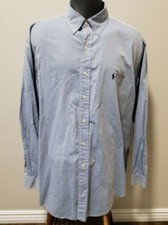 Ralph Lauren Blue Yarmouth Fit Long Sleeve Button Down Shirt For Men Size 17
