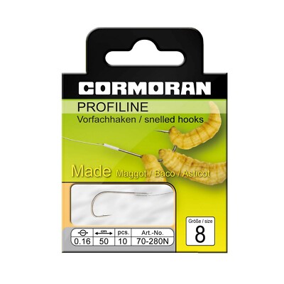 Cormoran Angelhaken mit Vorfach - Profiline Madenhaken gebunden