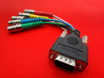 Extron 26-531-01 Rev H8 VIDEO AV Cable VGA DB15 Male to 5 x BNC Female BNC