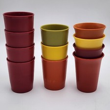 Vintage Tupperware Kids Cups Lot of 11 Solid Colors Made In USA Stackable