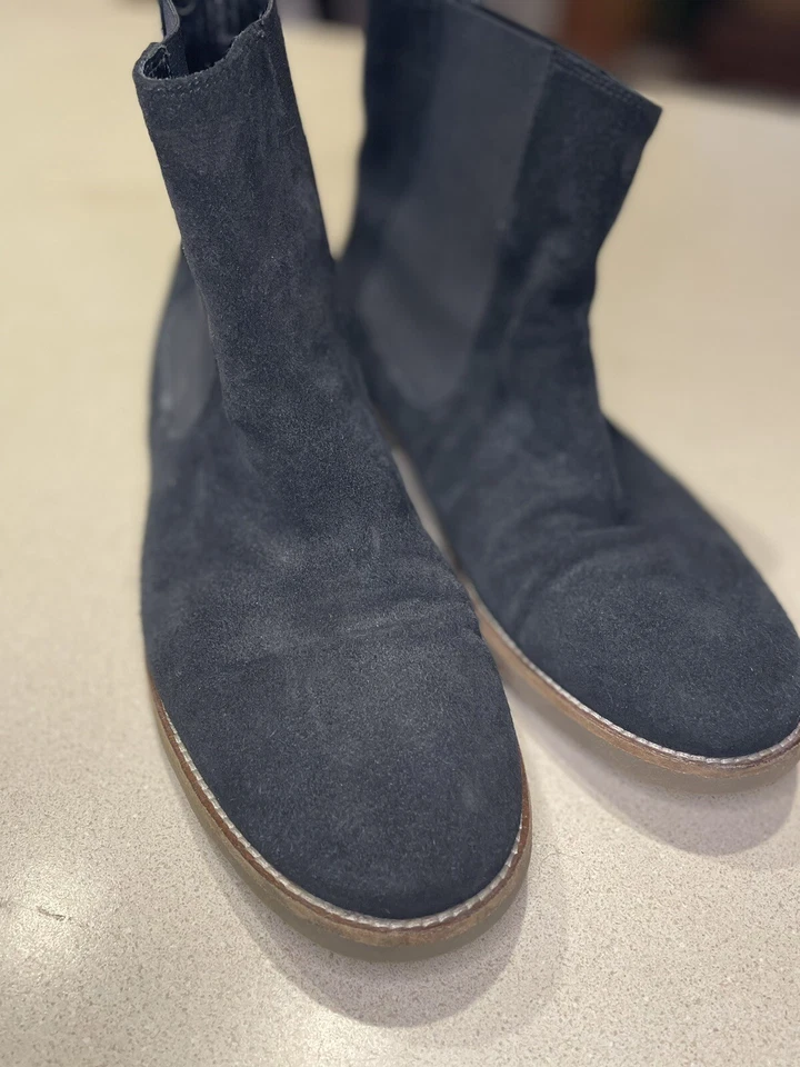 Tênis Chelsea Masculino AJ Armani Jean Couro Preto Botas Raras Tamanho 9.5 EUA - Imagem 3 de 4