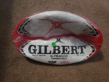Gilbert Rugby Trainer Ball White RED G-TR4000 (Size 5) New
