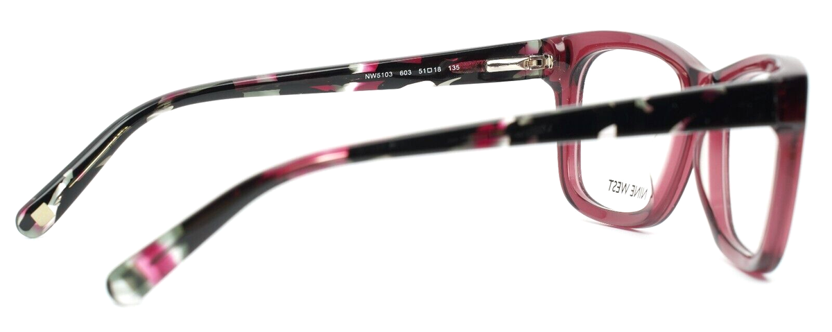 Nine West Nw5103 603 Burgundy Tortoise Authentic Eyeglasses 51-18-135 NINE WEST NW5103 603 Crystal Bordeaux Womens Square  main image 3