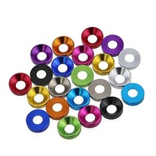 10pcs Various Colors - Aluminum Anodized M3 Countersunk Washers RC 1/10 1/8